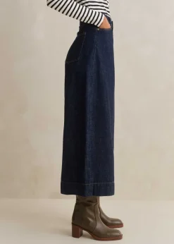 Sale ME+EM Worn In Culotte Jean Dark Blue Wash