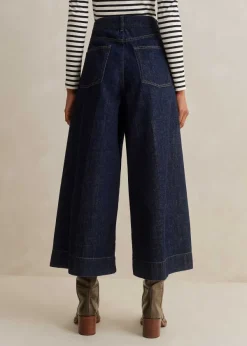 Sale ME+EM Worn In Culotte Jean Dark Blue Wash