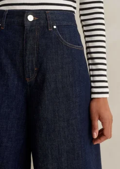 Sale ME+EM Worn In Culotte Jean Dark Blue Wash