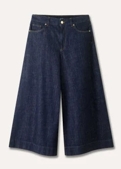 Sale ME+EM Worn In Culotte Jean Dark Blue Wash