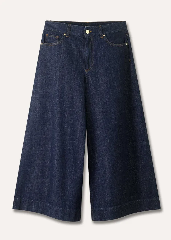Sale ME+EM Worn In Culotte Jean Dark Blue Wash