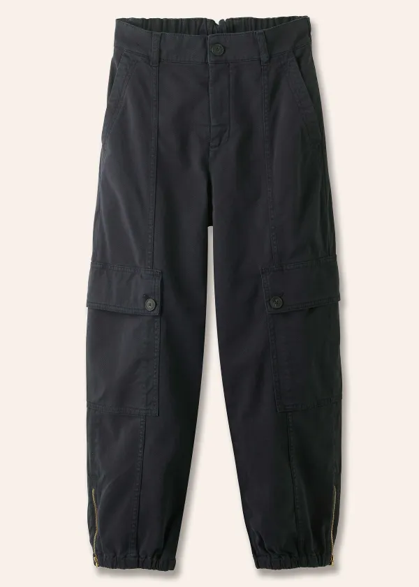 New ME+EM Zip Detail Crop Cargo Jogger Washed Navy Eclipse