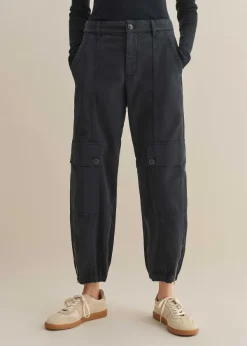 New ME+EM Zip Detail Crop Cargo Jogger Washed Navy Eclipse