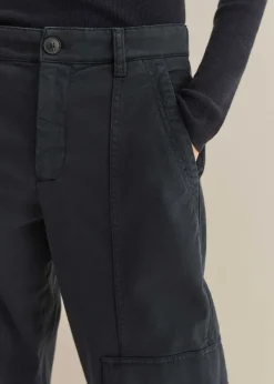 New ME+EM Zip Detail Crop Cargo Jogger Washed Navy Eclipse